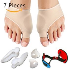 7Pcs/Set Bunion Corrector Gel Pad Stretch Nylon Hallux Valgus Protector Guard Toe Separator Orthopedic Supplies Foot Care Tool