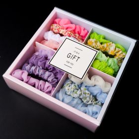 Girls' Popular Large Intestine Hair Rope Hair Tie Gift Box (Option: 9 Style)