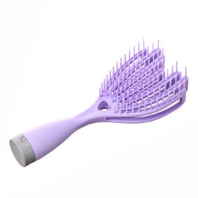 1pc Massage Hair Comb - Elastic Scalp Massage Comb, Wet Dry Dual Purpose Comb, Hollow Out Hair Brush - Haircare Heatless Tool For Women And Men (Color: Purple)