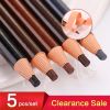 5pcs/Set Eyebrow Pencil Makeup Eyebrow Enhancers Cosmetic Art Waterproof Tint Stereo Types Coloured Beauty Tools Free Shipping